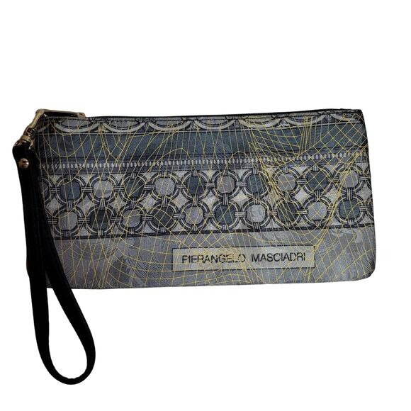 Luxury Italian Pierangelo Masciadri Wristlet Silk Zippered Pouchette Wallet Bag - Picture 1 of 8